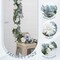 6 ft Spring Floral Garland with Blue & White Dahlias and Eucalyptus – Artificial Spring Flower Vine Garland for Mantle, Front Door, Porch, Staircase, Wedding, Table & Indoor Farmhouse Decor